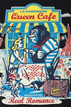 Queen Cafe T-Shirt In Zwart