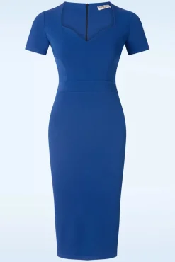 Rachel Pencil Jurk In Koningsblauw