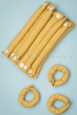 Rock The Dots - Set Van 12 Krulspelden In Geel