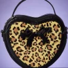 Rockabilly Heart Handtas In Zwart En Leopard