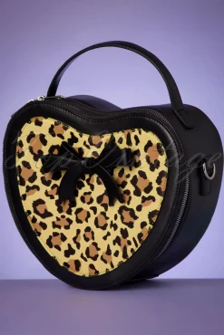 Rockabilly Heart Handtas In Zwart En Leopard