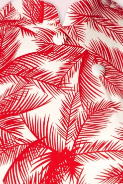 Ruby Palm Pencil Jurk In Wit En Rood
