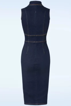 Sadie Pencil Jurk In Classic Denim