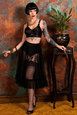 Sandra Frilly Petticoat In Zwart