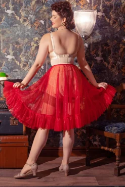 Sandra Frilly Petticoat In Rood