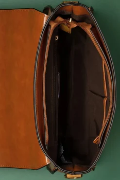 Scandal Office Handtas In Camel En Cognac