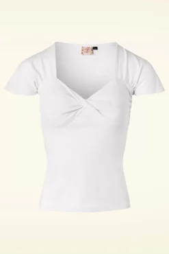 She Who Dares-Top In Gebroken Wit