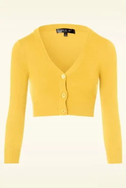 Shela Cropped Vest In Custardgeel