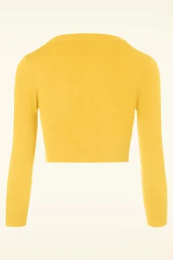 Shela Cropped Vest In Custardgeel