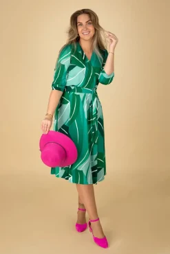 Shelley Crossover Midi Jurk In Groen