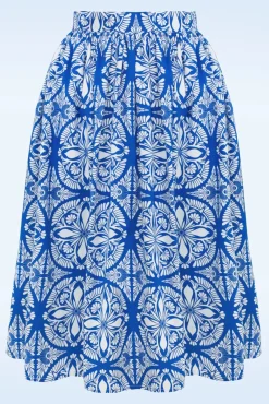 Sicily Swing Rok In Blauw En Wit