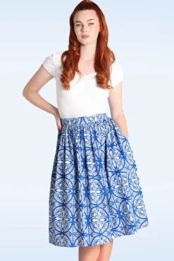 Sicily Swing Rok In Blauw En Wit