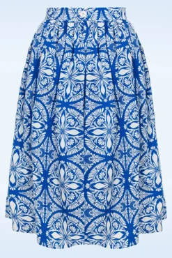 Sicily Swing Rok In Blauw En Wit