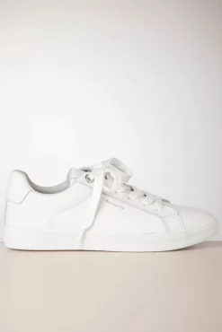 Steffi Lederen Sneakers In Wit