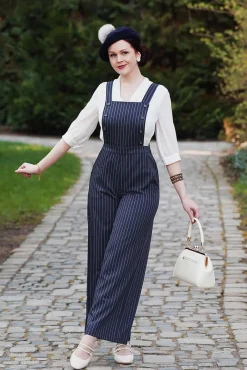 Stripe Sail Dungarees In Marineblauw