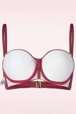 Summer Glam Padded Bikinitop In Bordeauxrood