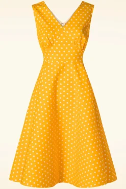 Summer Spot Swing Jurk In Geel