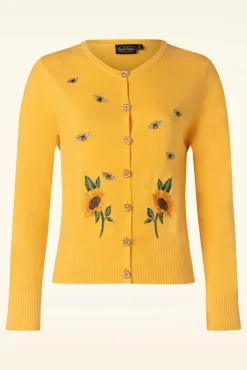 Sunflower And Bee Geborduurd Vest