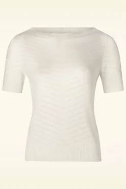 Suzie Effen Boothals Top In Sneeuwwit