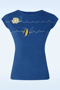 Swimming Fish Short Sleeve Trui In Blauw