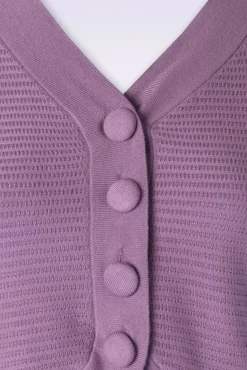 Textured Knit Crop Cardigan In Lila