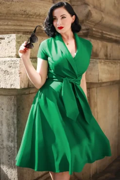 The Emma Swing Jurk In Smaragdgroen