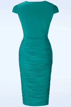 The Geneveeve Pencil Jurk In Turqoise