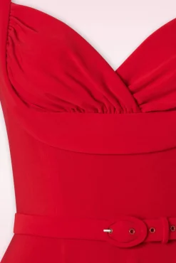 The Gina Lee Swing Jurk In Scarlet Rood