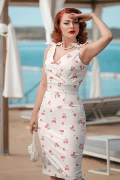 The Harper Penciljurk Met Kersenprint In Wit