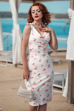 The Harper Penciljurk Met Kersenprint In Wit