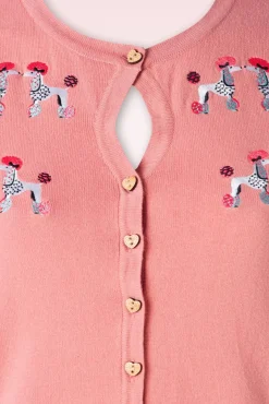 The Kissing Poodles Cardigan In Roze