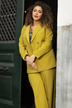 Tina Simonet Blazer In Sulphur Geel