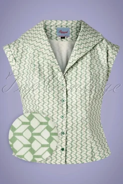 Tina Tile Blouse In Mintgroen