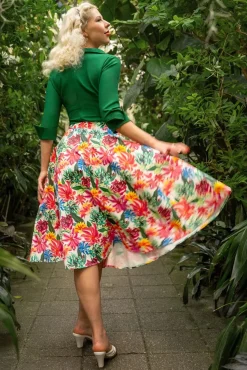 Topvintage Exclusief ~ Adriana Flower Swing Rok In Multi