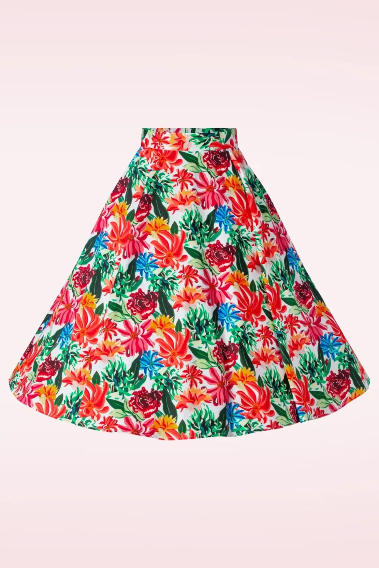 Topvintage Exclusief ~ Adriana Flower Swing Rok In Multi
