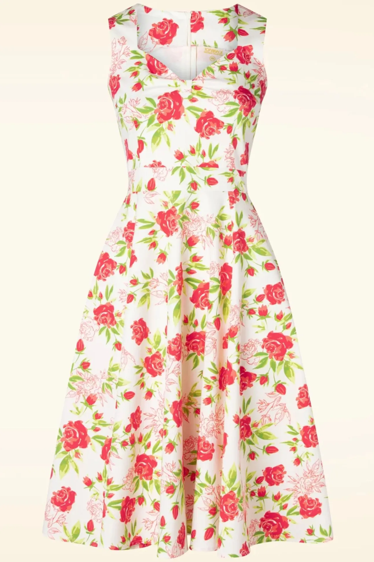 Topvintage Exclusive ~ Eliane Rose Swing Jurk In Wit