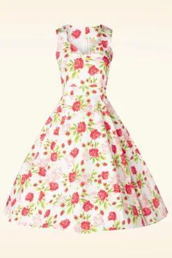 Topvintage Exclusive ~ Eliane Rose Swing Jurk In Wit