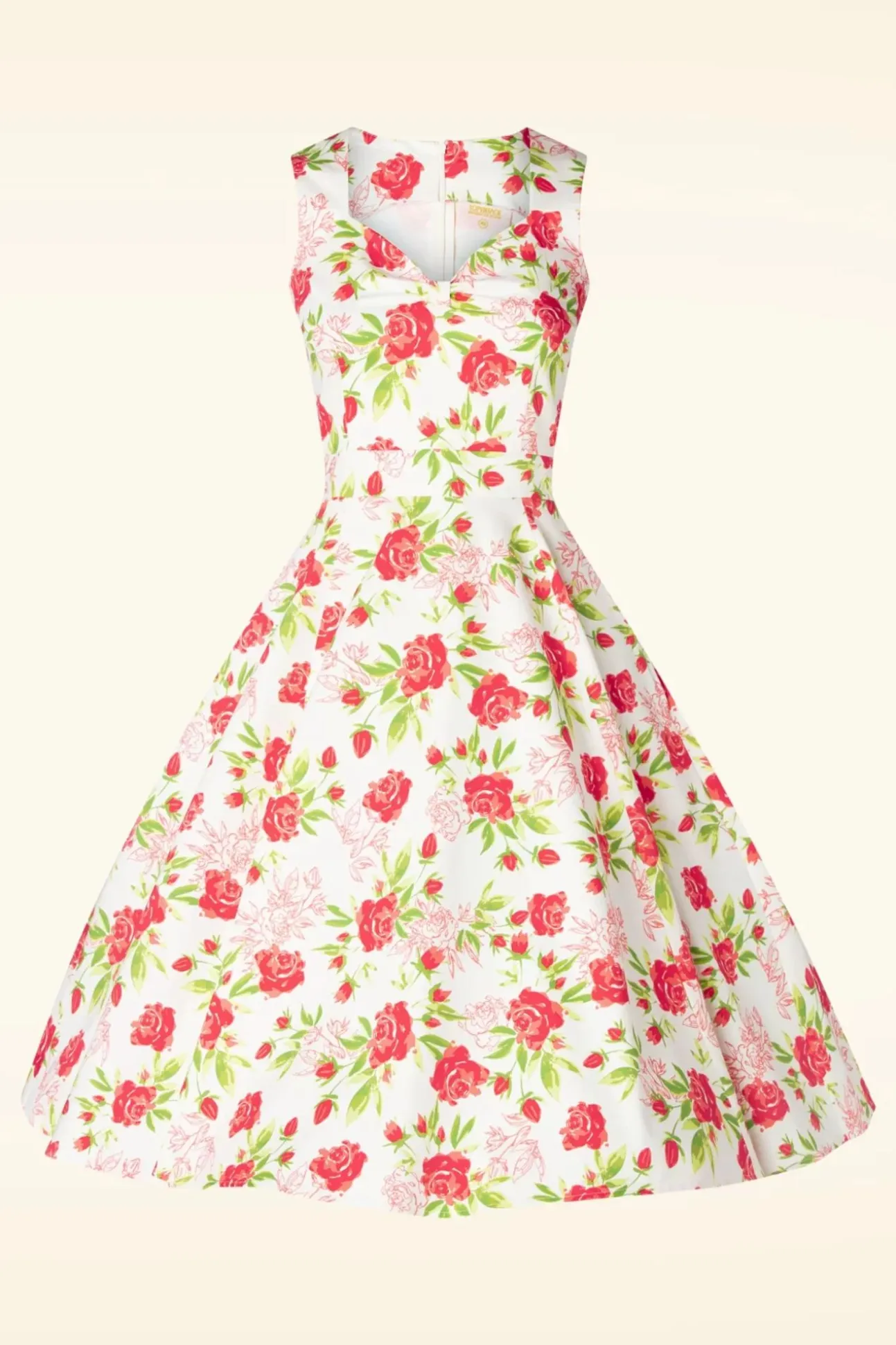 Topvintage Exclusive ~ Eliane Rose Swing Jurk In Wit