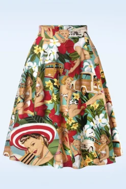 Tropic Dreamer Swing Rok In Blauw