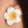 Tropical Summer Flower Stud Oorbellen In Wit