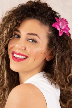 Tropical Vibes Haarbloemclip In Roze