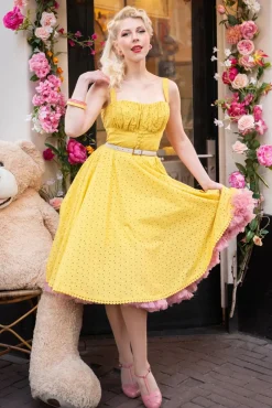 Valerie Swing Jurk In Mosterd