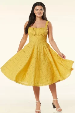 Valerie Swing Jurk In Mosterd