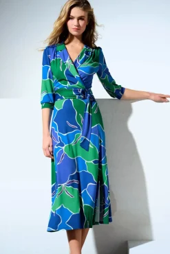 Vera Crossover Maxi Jurk In Blauw En Groen