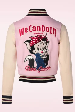 We Can Do It College Sweat Jacket In Lichtroze