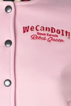 We Can Do It College Sweat Jacket In Lichtroze