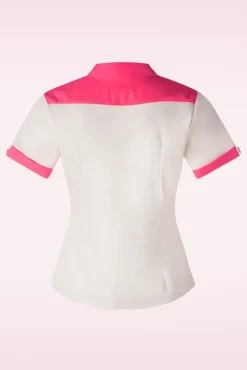 Western Print Geborduurd Shirt In Wit