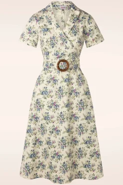 Wild Flower Swing Jurk In Gebroken Wit