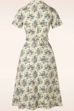 Wild Flower Swing Jurk In Gebroken Wit