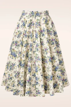 Wild Flower Swing Rok In Creme